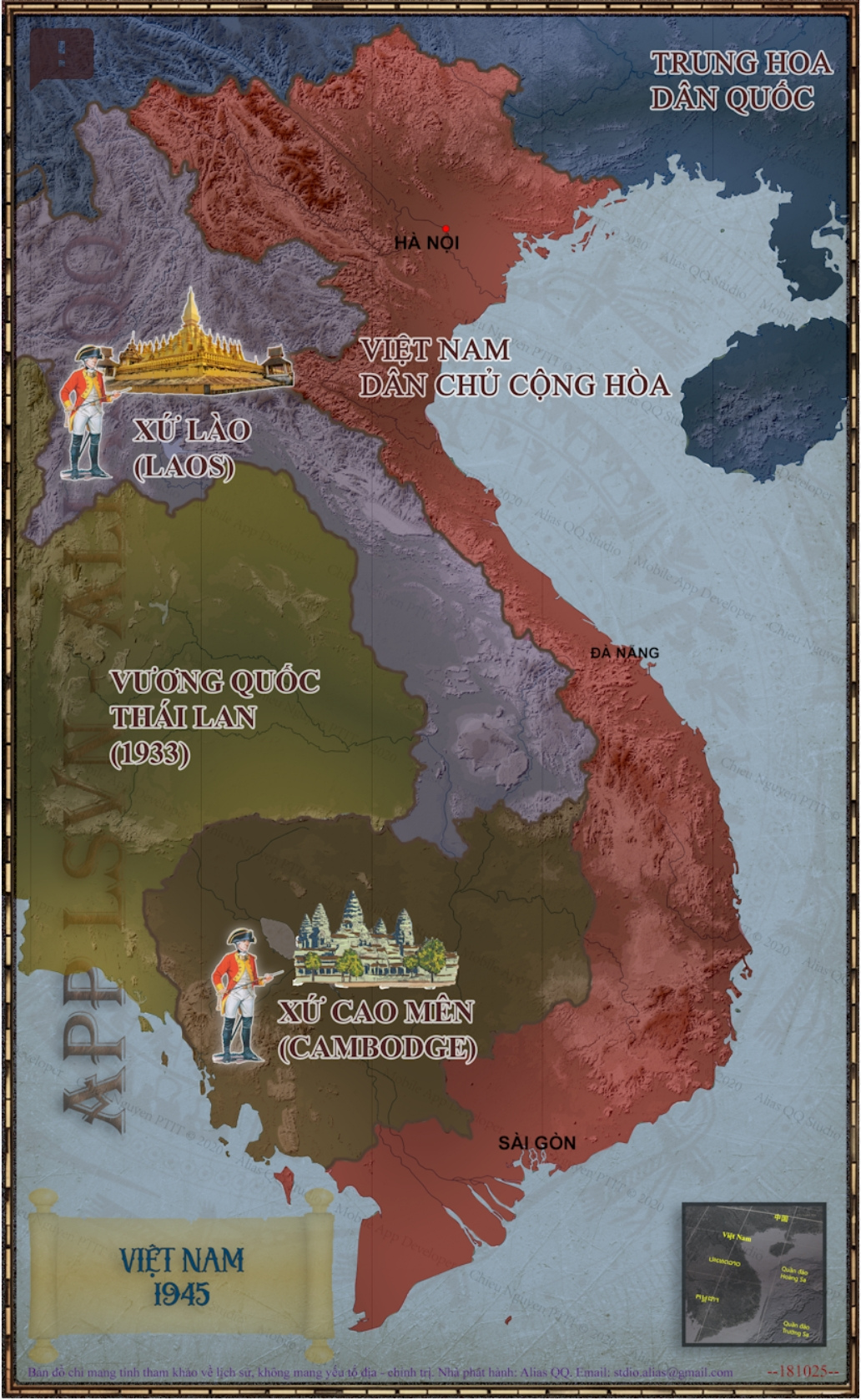 Bản đồ lãnh thổ Việt Nam - QUỐC KHÁNH - 1945